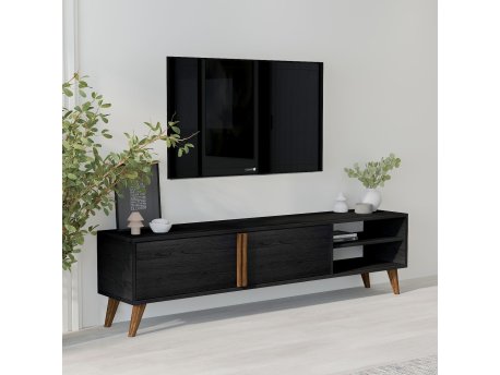 HANAH HOME TV polica Benoit Wood Black