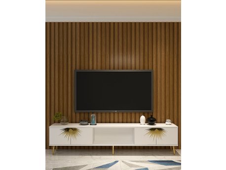 HANAH HOME TV polica Nida White Gold