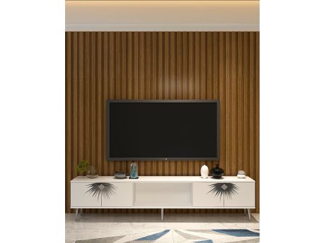 HANAH HOME TV polica Nida White Silver
