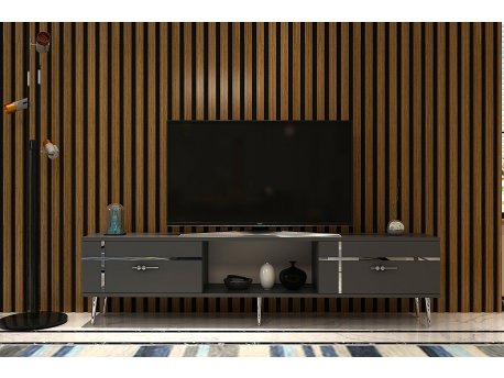 HANAH HOME TV polica Line Anthracite Silver
