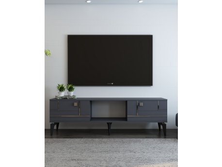 HANAH HOME TV polica Madera Anthracite Silver