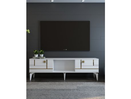 HANAH HOME TV polica Madera White Gold