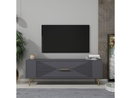 HANAH HOME TV polica Retrol1 Anthracite Gold