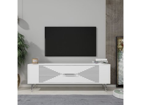 HANAH HOME TV polica Retrol1 White Silver