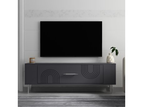 HANAH HOME TV polica Retrol2 Anthracite Silver