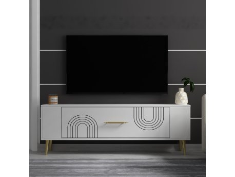 HANAH HOME TV polica Retrol2 White Gold
