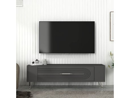 HANAH HOME TV polica Retrol3 Anthracite Silver