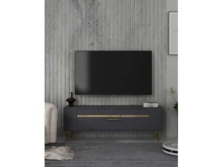 HANAH HOME TV polica Retrolp1 Anthracite Gold