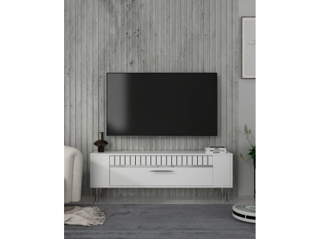HANAH HOME TV polica Retrolp1 White Silver