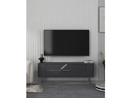 HANAH HOME TV polica Retrolp5 Anthracite Silver
