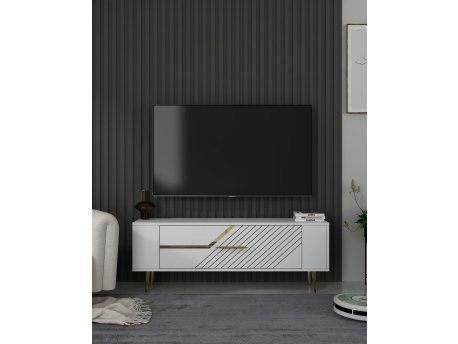 HANAH HOME TV polica Retrolp5 White Gold