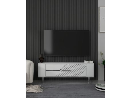 HANAH HOME TV polica Retrolp5 White Silver