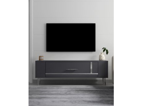 HANAH HOME TV polica Retrop1 Anthracite Silver