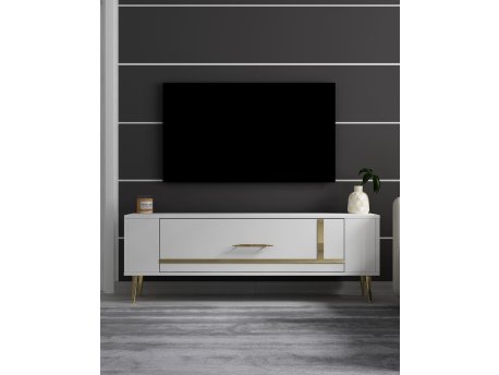 HANAH HOME TV polica Retrop1 White Gold