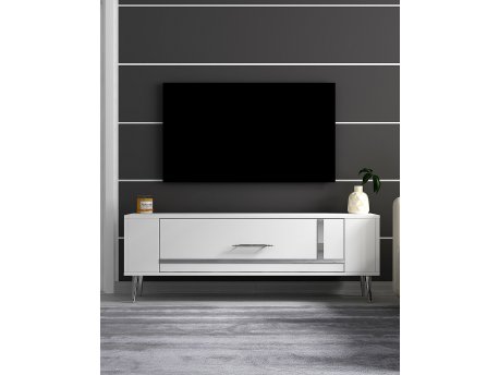 HANAH HOME TV polica Retrop1 White Silver