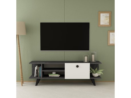 HANAH HOME TV polica Idil Black Marble White