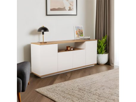 HANAH HOME Komoda Arista White Cadiz Oak