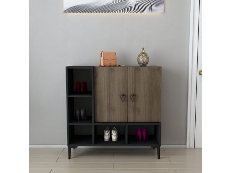 HANAH HOME Komoda Platin Black Walnut