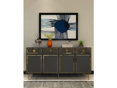 HANAH HOME Komoda Belly KB150 Anthracite Gold