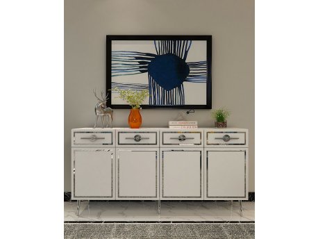 HANAH HOME Komoda Belly KB150 White Silver