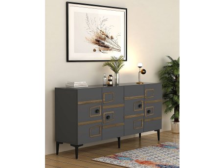 HANAH HOME Komoda Esta KB150 Anthracite Walnut