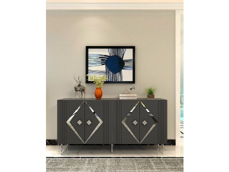 HANAH HOME Komoda Domino KB150 Anthracite Silver