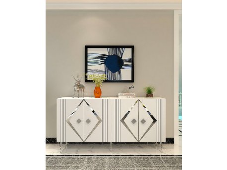 HANAH HOME Komoda Domino KB150 White Silver