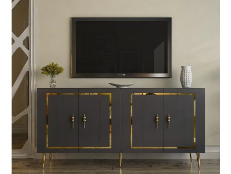 HANAH HOME Komoda Piero KB150 Anthracite Gold