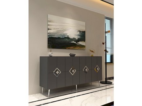 HANAH HOME Komoda Robber KB150 Anthracite Silver