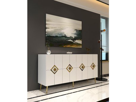 HANAH HOME Komoda Robber KB150 White Gold