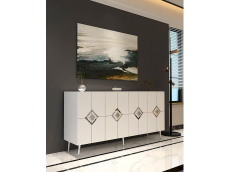 HANAH HOME Komoda Robber KB150 White Silver