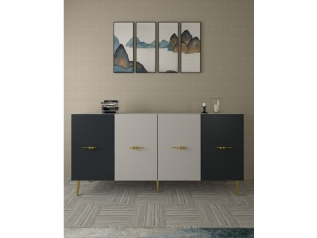 HANAH HOME Komoda Loop KB150 White Anthracite