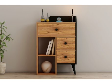 HANAH HOME Komoda Star Atlantic Pine Black