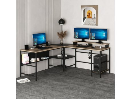 HANAH HOME Radni sto Greta L Matte Black
