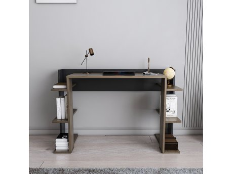 HANAH HOME Radni sto Cinar Walnut Black