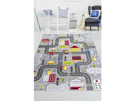 Conceptum Hypnose Dečiji tepih Trafik Grey 120 x 170 (733MLC1214)