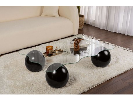 HANAH HOME Sto za dnevnu sobu Noxa Black Transparent