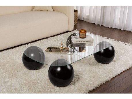 HANAH HOME Sto za dnevnu sobu Evara Black Transparent