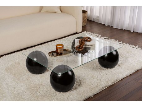 HANAH HOME Sto za dnevnu sobu Sera Black Transparent