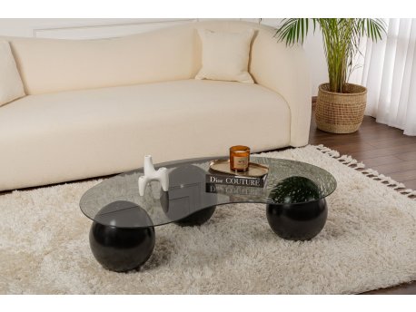 HANAH HOME Sto za dnevnu sobu Sphere Black Grey