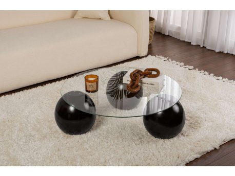 HANAH HOME Sto za dnevnu sobu Miro Black Transparent