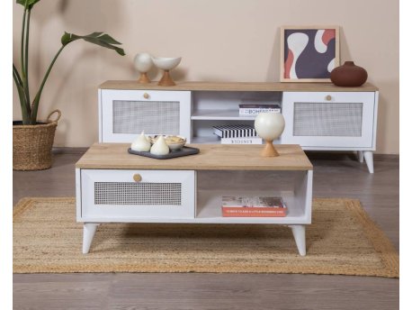 HANAH HOME Sto za dnevnu sobu Calvin White Oak