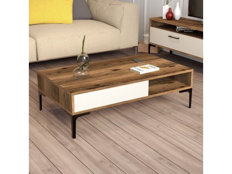 HANAH HOME Sto za dnevnu sobu Istanbul Walnut Cream