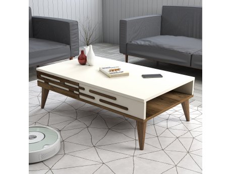 HANAH HOME Sto za dnevnu sobu Valensiya Walnut Cream