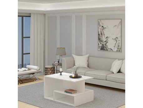 HANAH HOME Sto za dnevnu sobu Vera White Marble