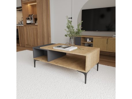 HANAH HOME Sto za dnevnu sobu Tarz Anthracite Oak
