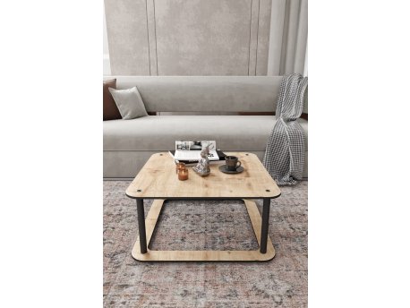 HANAH HOME Sto za dnevnu sobu Hole Square Oak