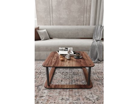 HANAH HOME Sto za dnevnu sobu Hole Square Walnut