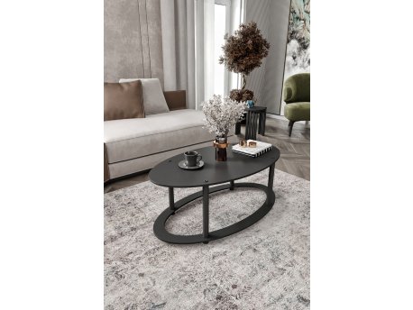 HANAH HOME Sto za dnevnu sobu Hole Ellipse Black