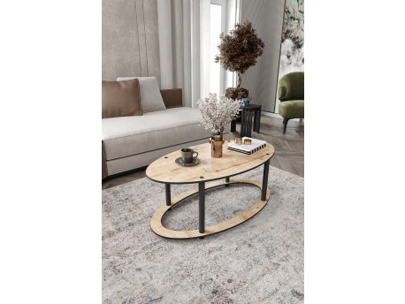 HANAH HOME Sto za dnevnu sobu Hole Ellipse Oak